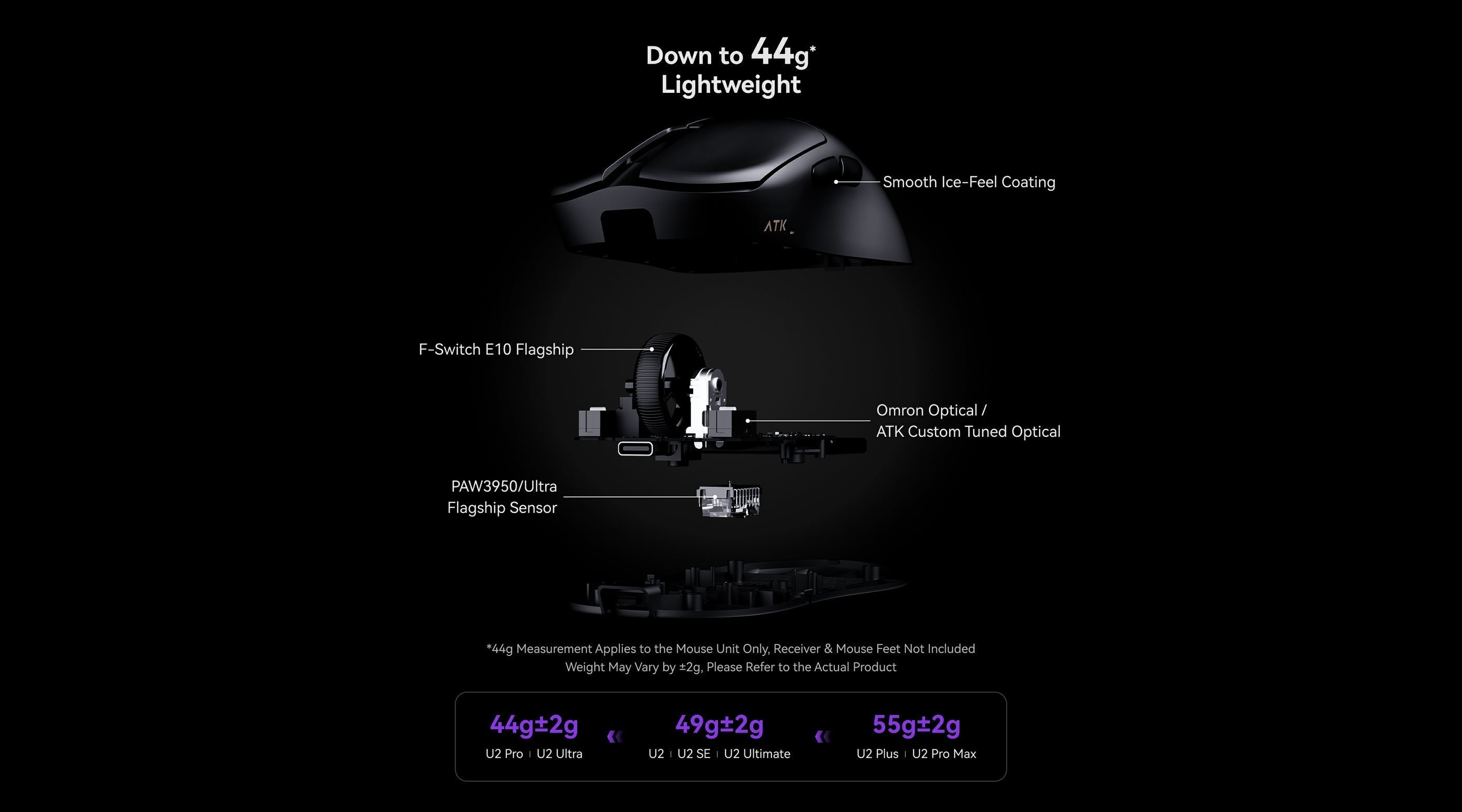 ATK U2 Leichte Gaming-Maus für Präzision und Komfort