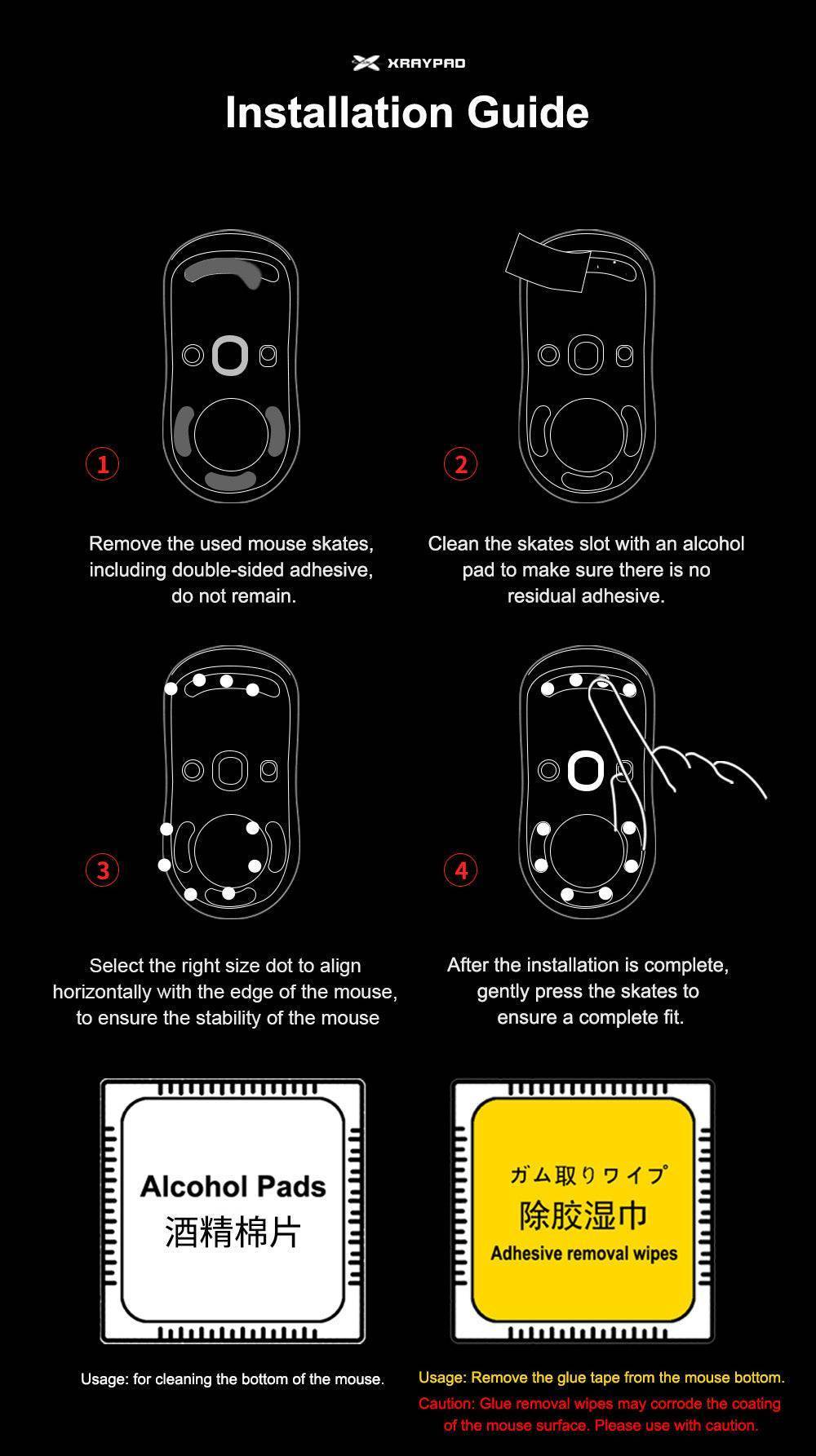 X-Raypad Jade Mouse Skates - Universal Dots
