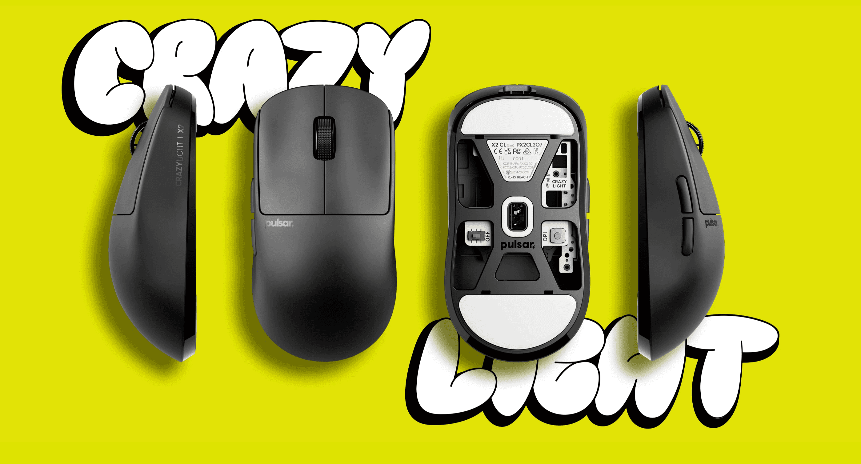 Pulsar X2 CRAZYLIGHT Medium (Jet Black) Mouse