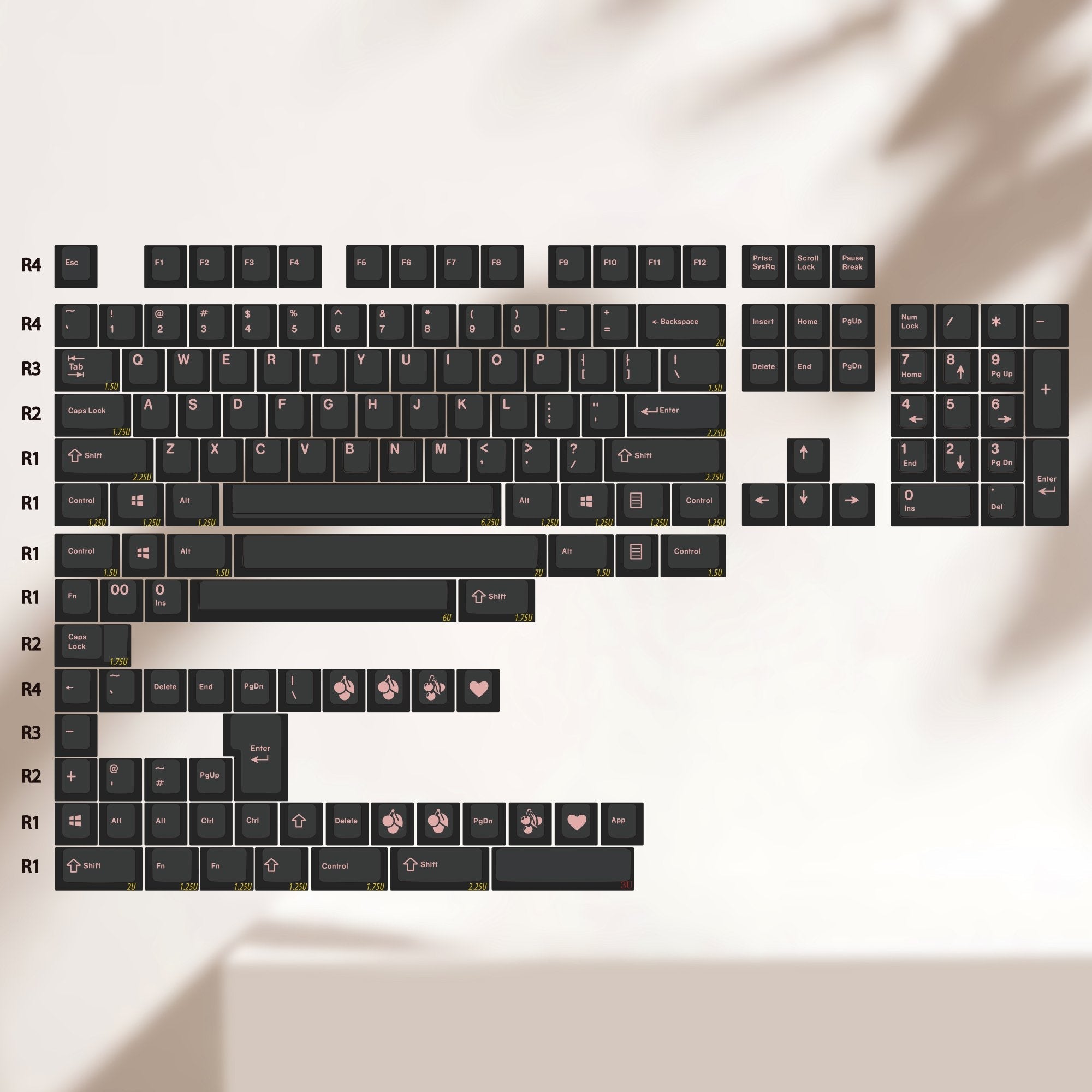 EPBT Pink on Black Keycap Set - InputGear DE