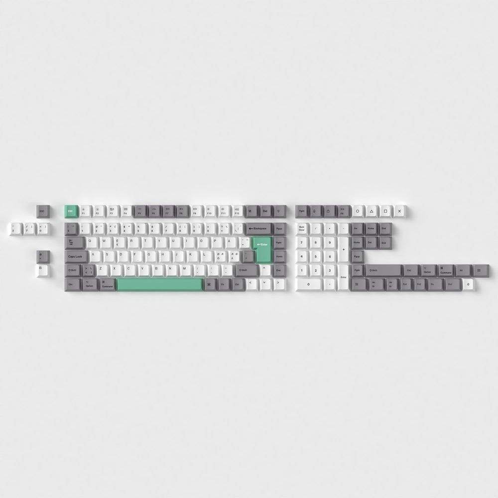 Keychron Grey White Mint (ISO - NOR) Keycap Set - InputGear DE